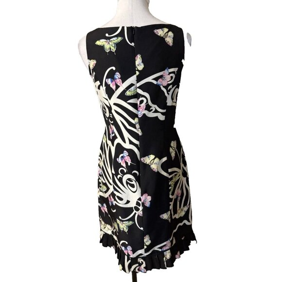 Jade Melody Tam Silk Beaded Butterly Sheath Dress 6 Colorful Pleat Hem - Picture 2 of 12